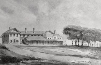 Government House in 1844. W.A. Miles.
