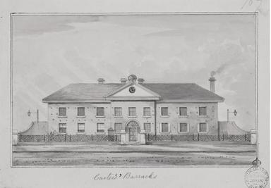 Carters' Barracks. By unknown artist, previously attributed to Joseph Fowles in _Drawings in Sydney_. [ca. 1840-1850], PX*D 123 / FL3170456, Mitchell Library, State Library of New South Wales.